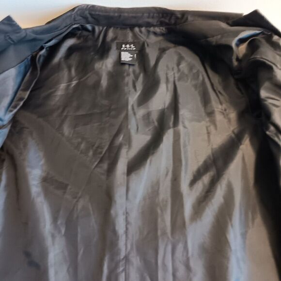 RQT Black Size Petite M Button Up Cotton Blend Blazer with 3/4" Pleated Sleeves - Picture 8 of 11